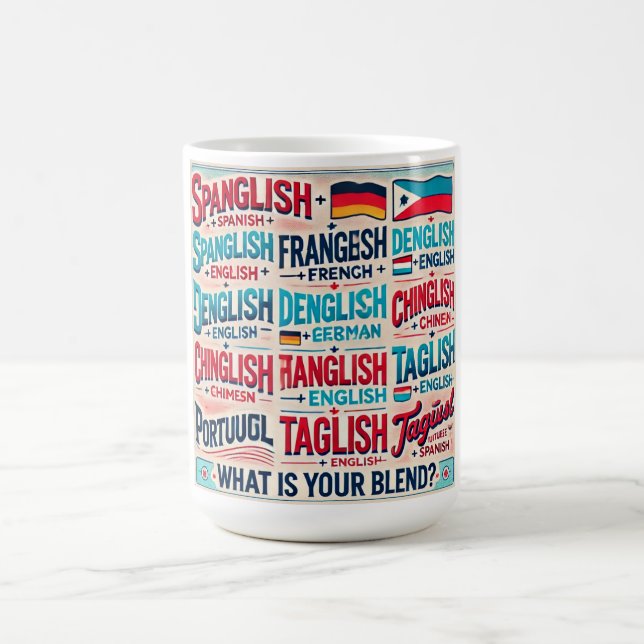 Mug Célébrez le multilingue; Qu’est-ce que votre mélan (Centre)