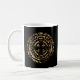 Mug Celtic Cross Knot Irish Scottish Shield Warrior