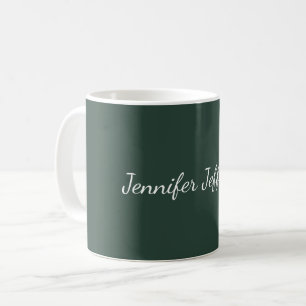Mug Celtic Green Modern écriture manuscrite Votre nom