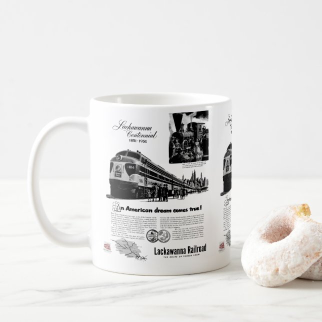 Mug Centenaire du chemin de fer Lackawanna 1951  (Avec donut)