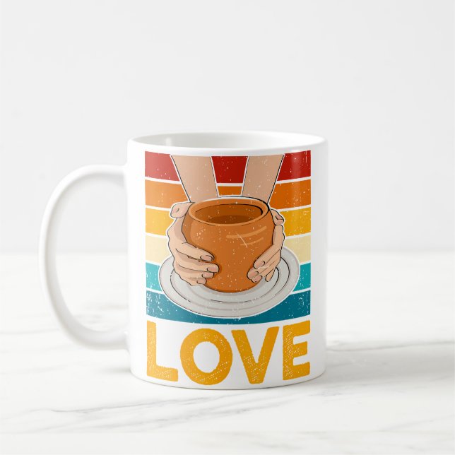 Mug Ceramics Artist - Love Pottery Retro Clay Pottery  (Gauche)