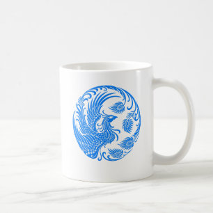 Mug Cercle bleu traditionnel de Phoenix sur le rouge