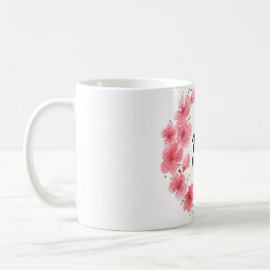 Mug Cercle de socle floral et or peint à la main Mrs N
