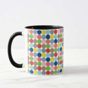Mug cercles colorés de couleur pastel...