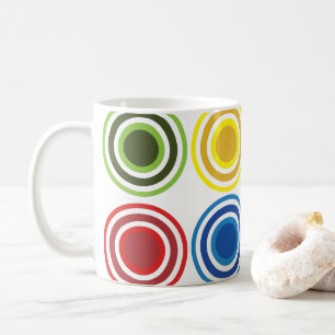 Mug Cercles concentrés colorés Géométriques