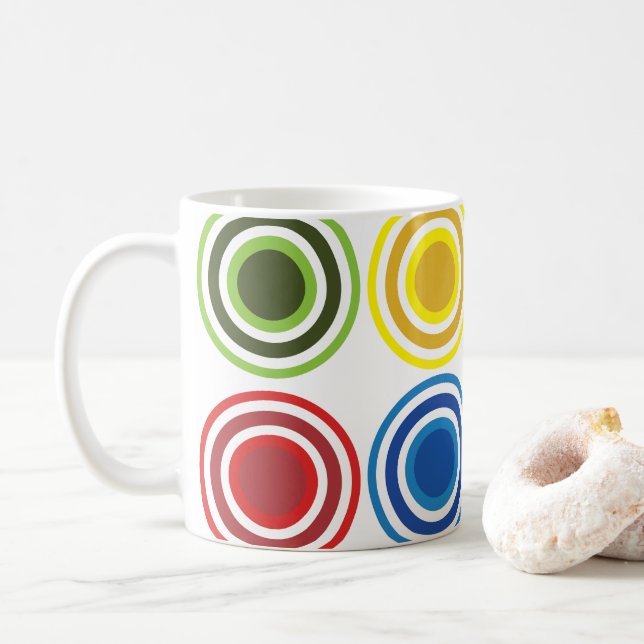Mug Cercles concentrés colorés Géométriques (Avec donut)