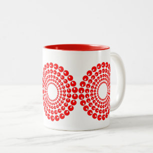Mug - Cercles concentrés en perles rouges