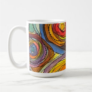 Mug Cercles de couleur arc-en-ciel presque en aquarell