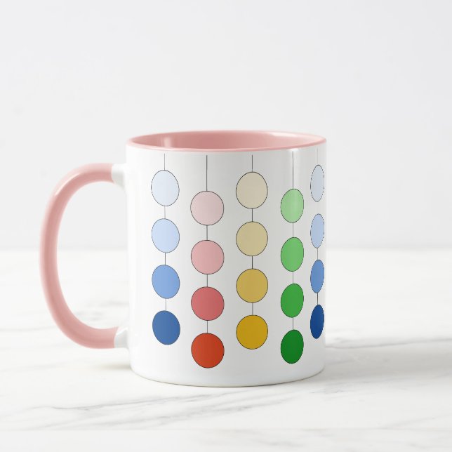 Mug Cercles de crochet multicolores modernes (Gauche)