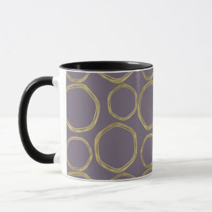 Mug Cercles d'or & Taupe rustique violet moderne tenda