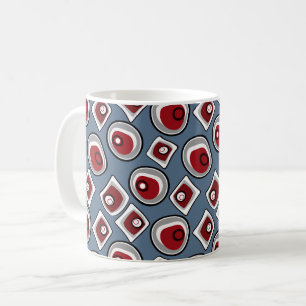 Mug Cercles et anneaux multicolores rétro années soixa