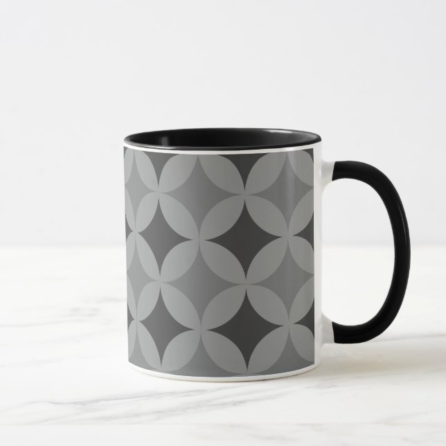 Mug - Cercles et diamants en noir (Droite)