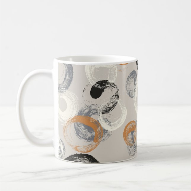Mug Cercles gris : Motif simple et transparent (Gauche)