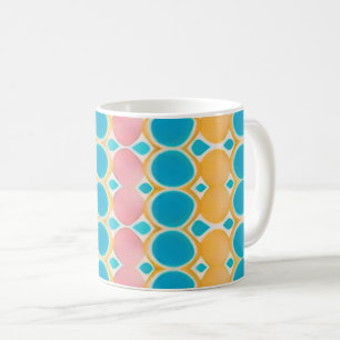Mug Cercles Pastel Bleu, Rose et Jaune