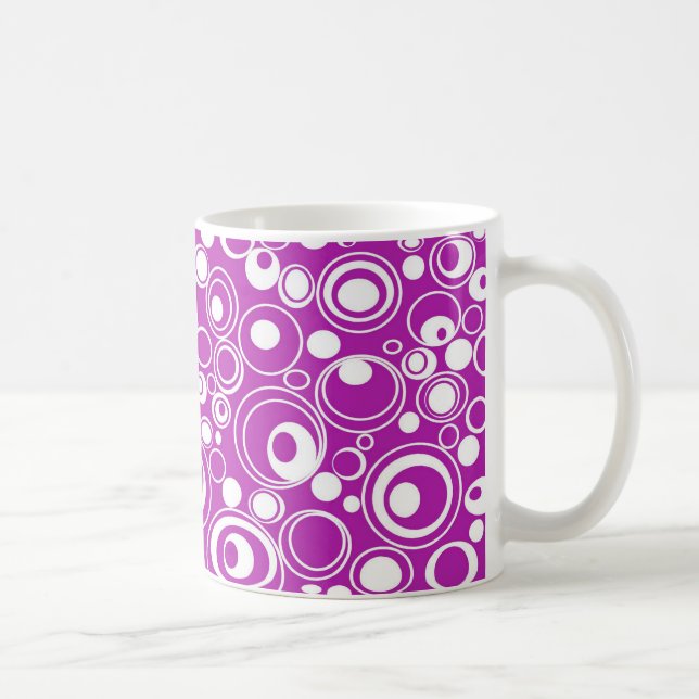 Mug Cercles pourpres géométriques (Droite)