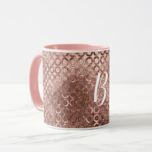 Mug Cercles scintillants or rose luxe pailleté rose