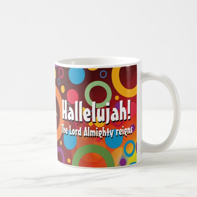 Mug Cercles vibrants Anneaux Retro HALLELUJAH! chrétie (Droite)