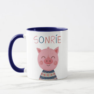 Mug Cerdito feliz sonríe