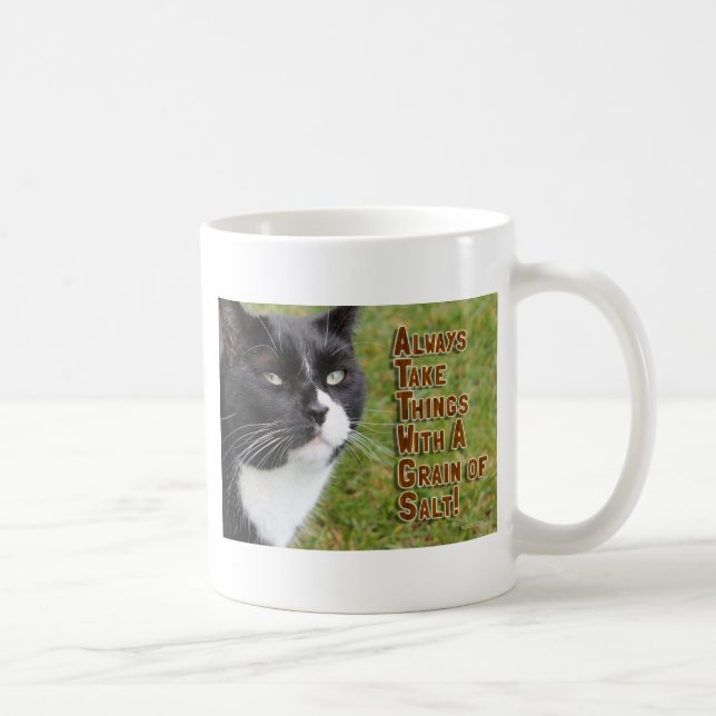 Mug Céréales de sel Tuxedo Chat Photo Conseils motivan (Droite)