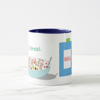 Mug céréales et lait mignon bougie caricaturale