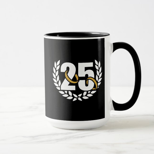 Mug Cérémonie du mariage d'anniversaire de 25 ans d'ar (Droite)