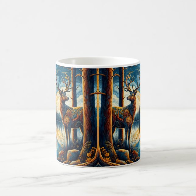 Mug Cerf en Verre Teinté Artistique (Centre)
