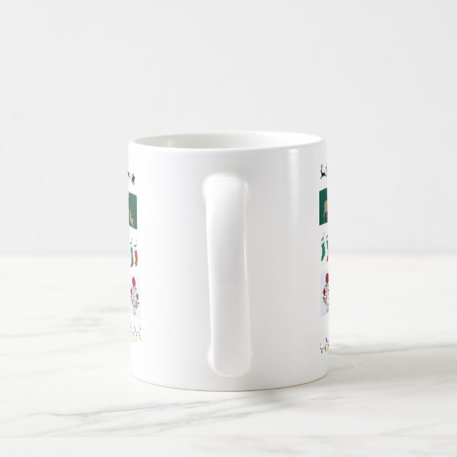 Mug cerf et bloc imprimer muqueuse rouge et verte (Poignée)
