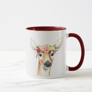 Mug Cerf forestier de la Couronne de fleurs