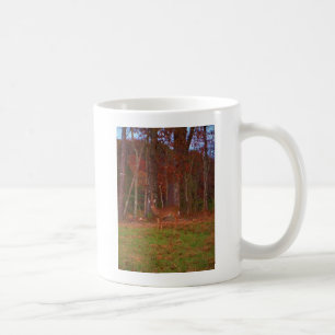 Mug Cerf, Grass vert rouge et feuilles d'or