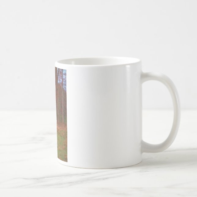 Mug Cerf, Grass vert rouge et feuilles d'or (Droite)