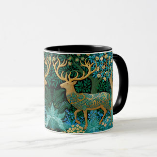 Mug Cerfs & Forêt Peinture de style William Morris Art