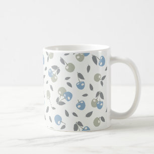 Mug Cerises de plage Boho - motif de fruits bleu sauge