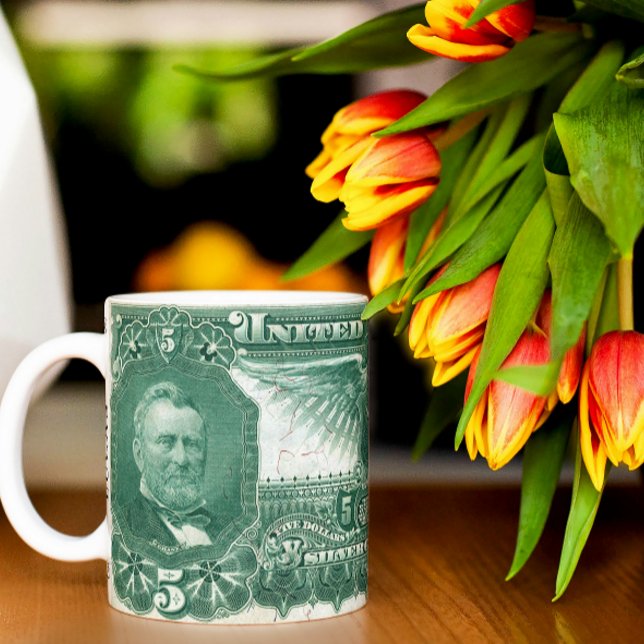 Mug Certificat Argent 5 $ - Note Verte 1896 - Son (Créateur téléchargé)