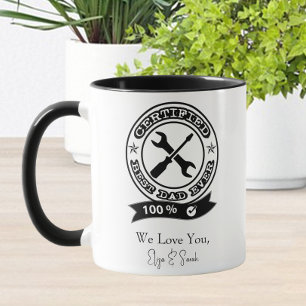 Mug Certifié Meilleur Papa Jamais Personnalisé Nom Enf