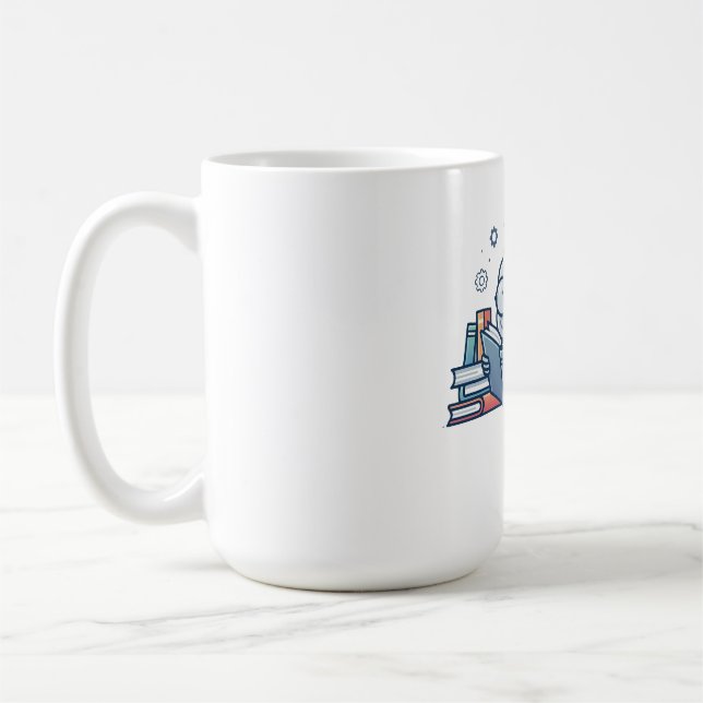 Mug Cerveau de Nerd Intelligent Lisant des Livres Ver  (Gauche)