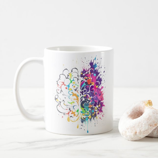 Mug Cerveau gauche contre Cerveau droit Création (Avec donut)