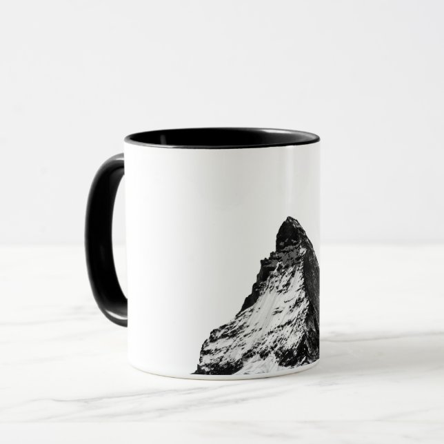 Mug Cervin de montagne alpin emblématique en noir (Devant gauche)