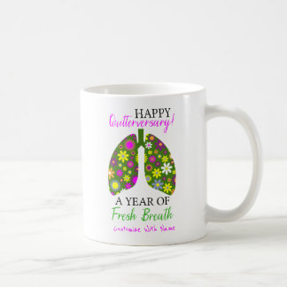Mug Cessez de fumer pour l'anniversaire avec des poumo