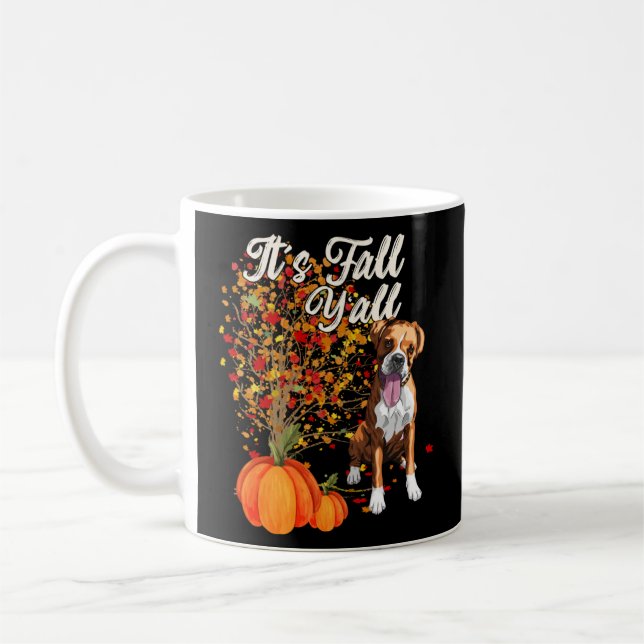 Mug C'est automne Y tout mignon chien de boîte Automne (Gauche)