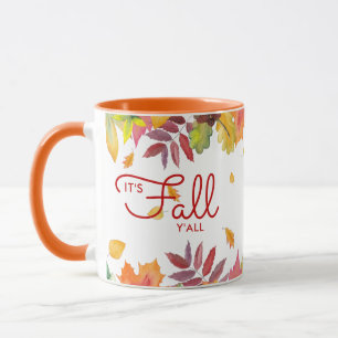 Mug C'est automne Y'all Feuilles d'automne personnalis