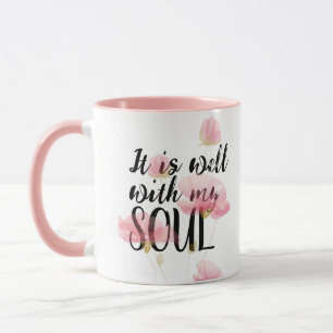 Mug "C'est bien avec mon âme" et les fleurs