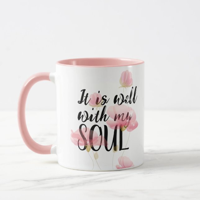 Mug "C'est bien avec mon âme" et les fleurs (Gauche)