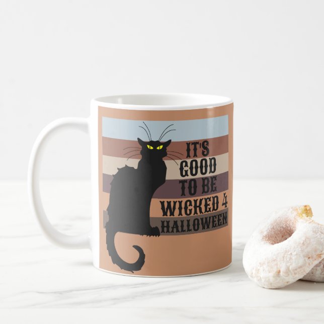 Mug C'EST BON D'ÊTRE REGARDÉ drôle HALLOween chat (Avec donut)