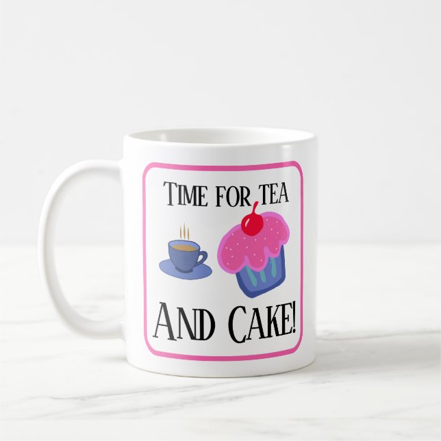 Mug C'est l'heure du thé et du gâteau ! Avec ton nom (Gauche)