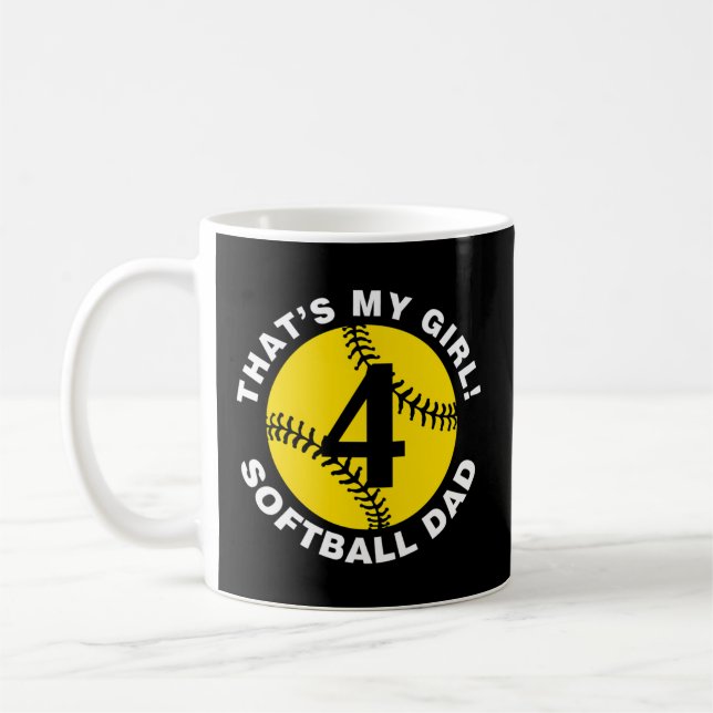 Mug C'Est Mon 4 Softball Papa Fête des pères Fast Pitc (Gauche)
