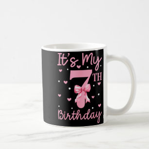 Mug C'est mon 7ème anniversaire fille coquette bow 7 a