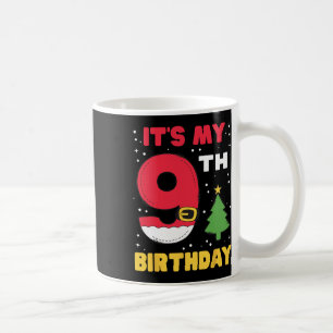 Mug C'est mon 9e anniversaire de Noël 9 ans Santa B