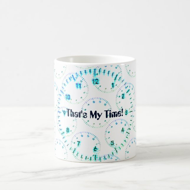 Mug C'est mon horloge face en bleu (Centre)