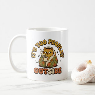 Mug C'est Trop Peuplé Dehors Drôle Sarcastique Rétro