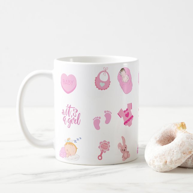 Mug C'est une fille ! Naissance de bébé, cadeau Baby s (Avec donut)